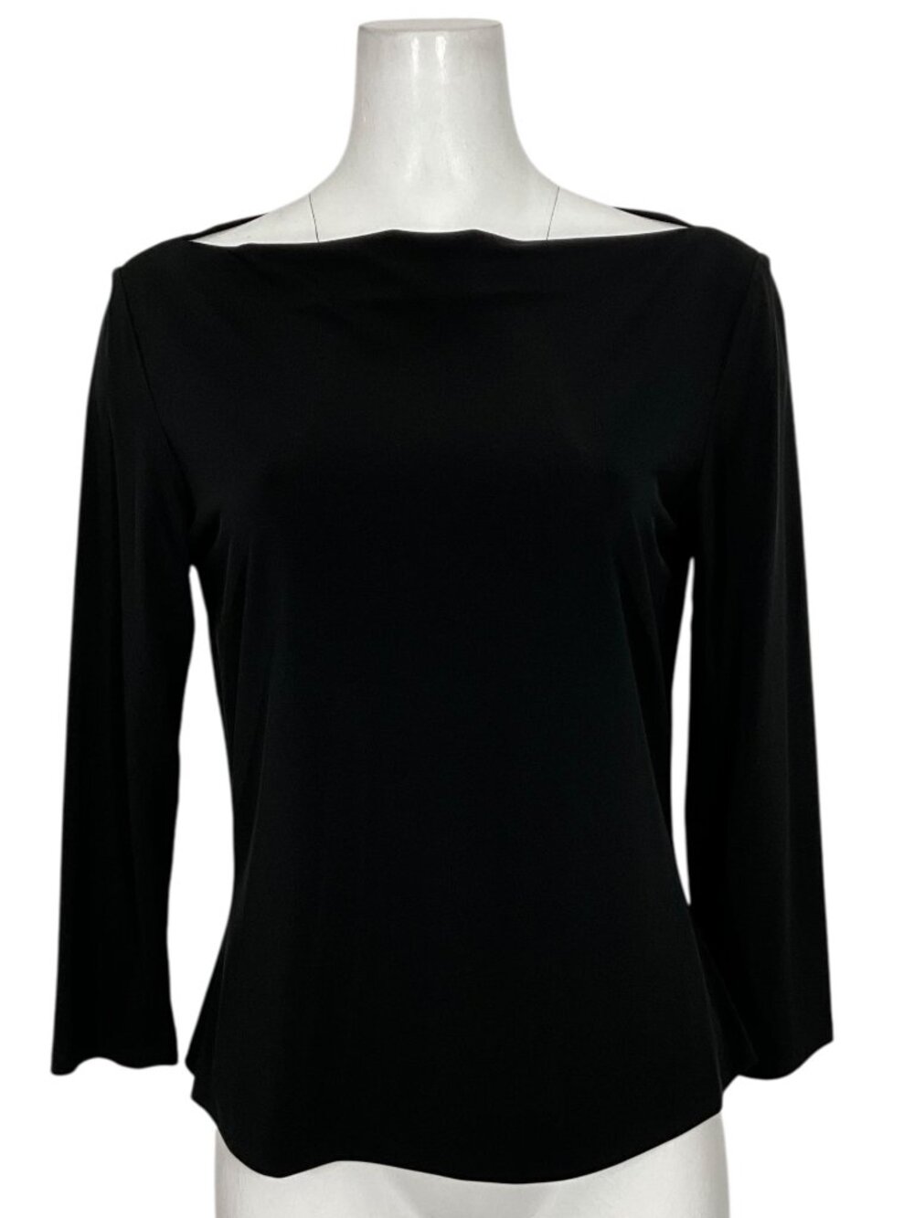 Ralph Lauren Collection Classic Vintage Union Blouse 12 Black 3/4 Sleeve